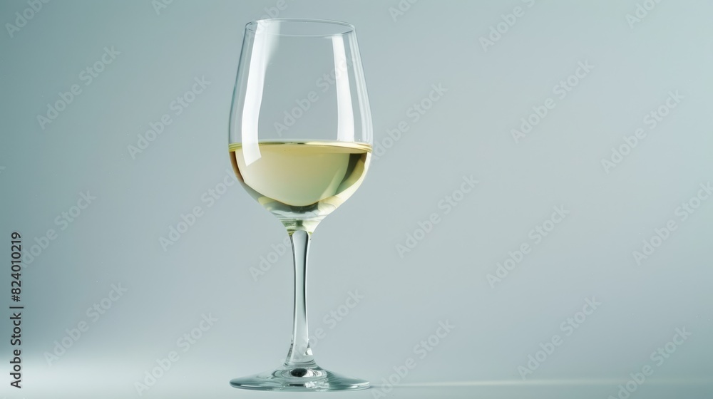 White wine in a clear glass against a white backdrop White wine in a clear glass against a white backdrop