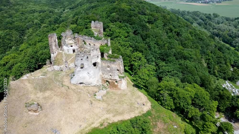Aerial view from a drone of Cicva Castle Slovakia Aerial view from a drone of Cicva Castle Slovakia