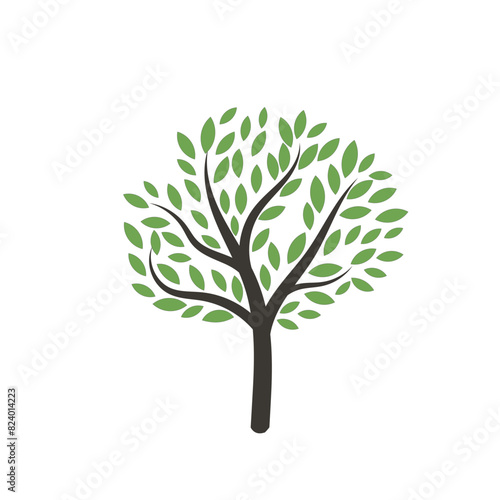 Abstract tree icon isolated on white background. Silhouette  vector illustration.eps 10. 
