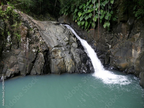 Saut d'acomat, tropical waterfall in basse terre, guadeloupe