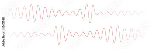 Sound wave icon for voice recognition in virtual assistant, speech signal. Abstract audio wave, voice command control