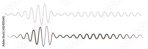 Sound wave icon for voice recognition in virtual assistant, speech signal. Abstract audio wave, voice command control