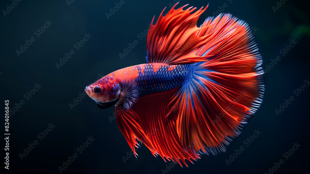Fototapeta premium Vibrant of beautiful betta fish inside the aquarium