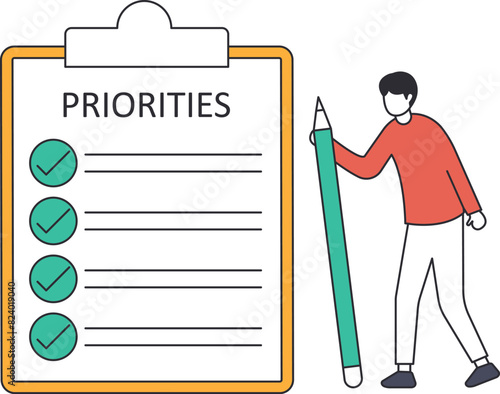 Task Prioritization and schedule tasks, Set work priority or arrange to do list which job to do before and after concept,
