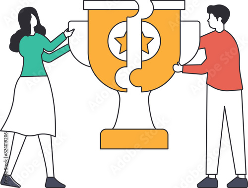 Win-win situation, Agreement or solution to win together, Solution for best result, Teamwork to help success and achieve goal together concept,
