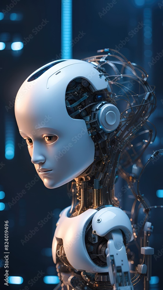 Artificial intelligence robot, cyber security, financial futuristic digital technology concept image. Artificial intelligence robot, cyber security, financial futuristic digital technology concept image.