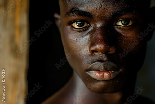 Spirited African young man. Model studio. Generate Ai