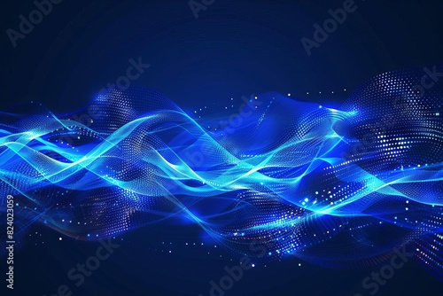 dynamic blue music equalizer abstract background sound waves concept illustration