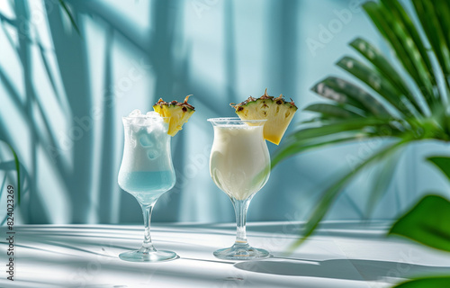 Pina Colada and Blue Hawaiian Cocktails