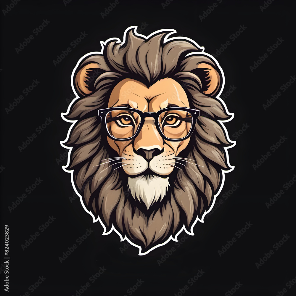Obraz premium hipster lion on black