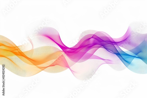 dynamic flowing colorful wave lines on white background abstract vector illustration