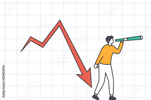 Business Crisis and manage disaster situation, Challenge to overcome difficulty in economic crisis concept,
