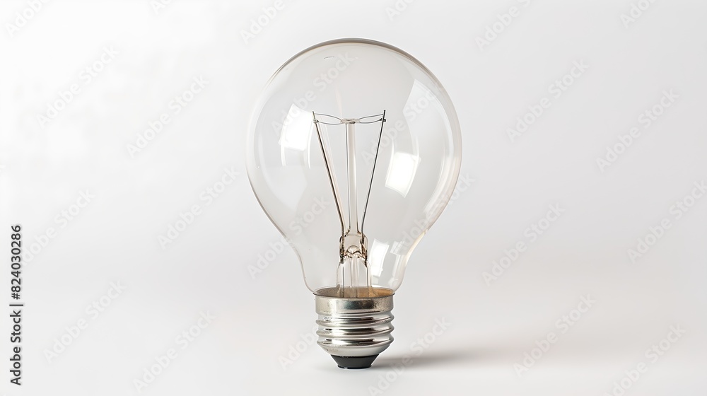 Clear light bulb against white background. Simple and clean photo. Idea and inspiration concept. Perfect for technology and innovation themes. AI Clear light bulb against white background. Simple and clean photo. Idea and inspiration concept. Perfect for technology and innovation themes. AI