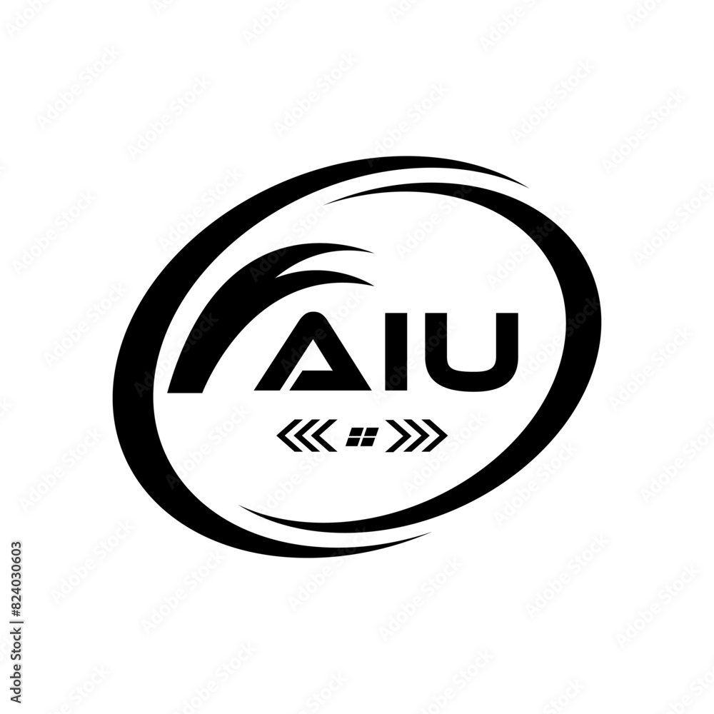 Fototapeta premium AIU letter logo Design. AIU Simple and modern monogram logo. AIU Abstract Alphabet vector Design.