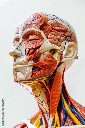 Anatomical Model of Human Head and Neck. Generative ai