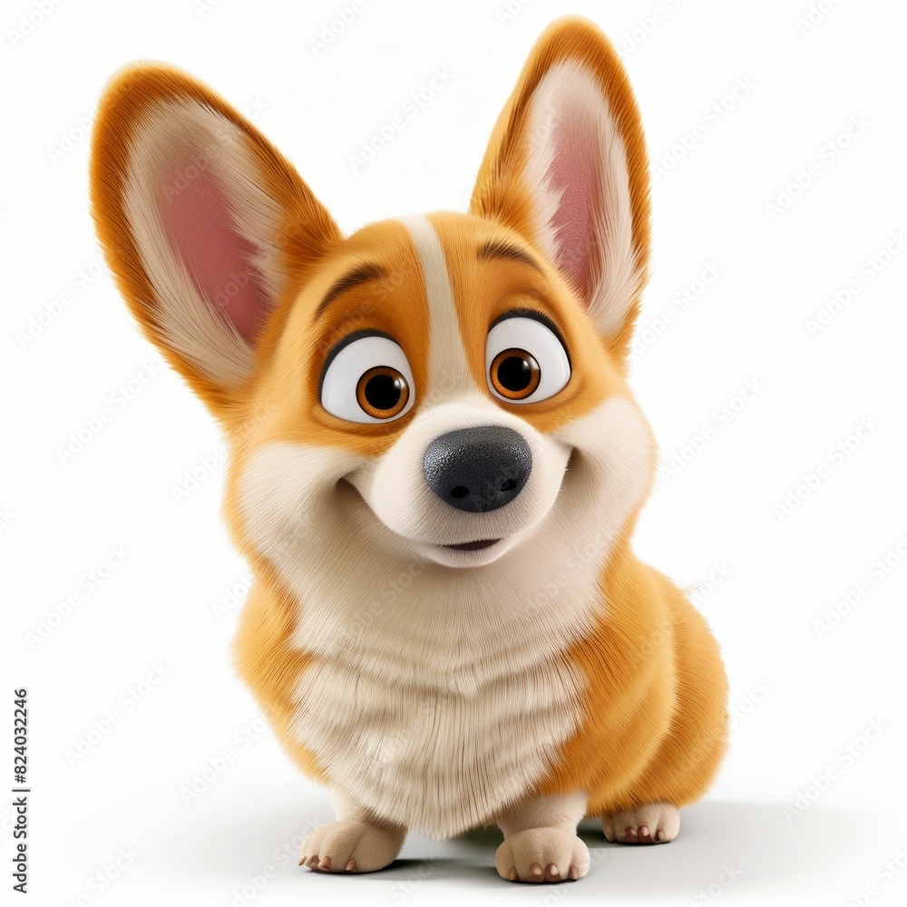 Obraz premium Cute Corgi Dog. Generative ai