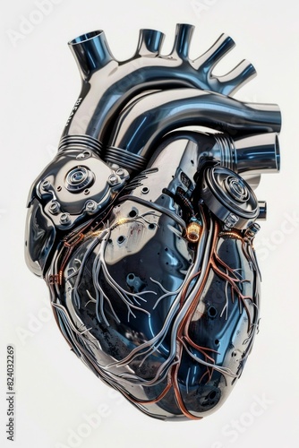 Futuristic Cybernetic Heart Design. Generative ai