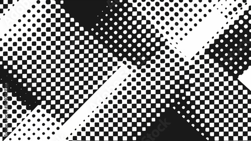 Vector graphic design of a pattern in black and white colors with dots.