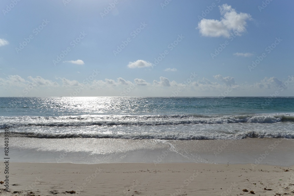 Paradise beach with white sand and palm trees in Kenya Paradise beach with white sand and palm trees in Kenya