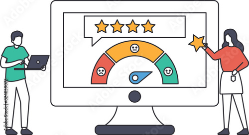 Rating, and Customer feedback, user experience or client satisfaction, opinion for product and services, review rating or evaluation concept,
