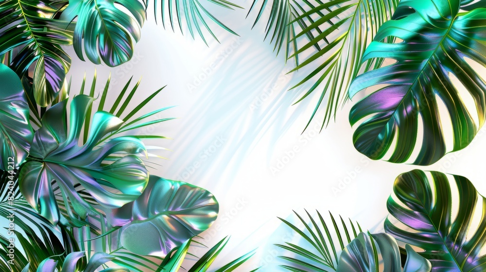 Tropical Green Leaves Background. Lush tropical green leaves forming a natural frame, creating a vibrant and fresh botanical background. Tropical Green Leaves Background. Lush tropical green leaves forming a natural frame, creating a vibrant and fresh botanical background.