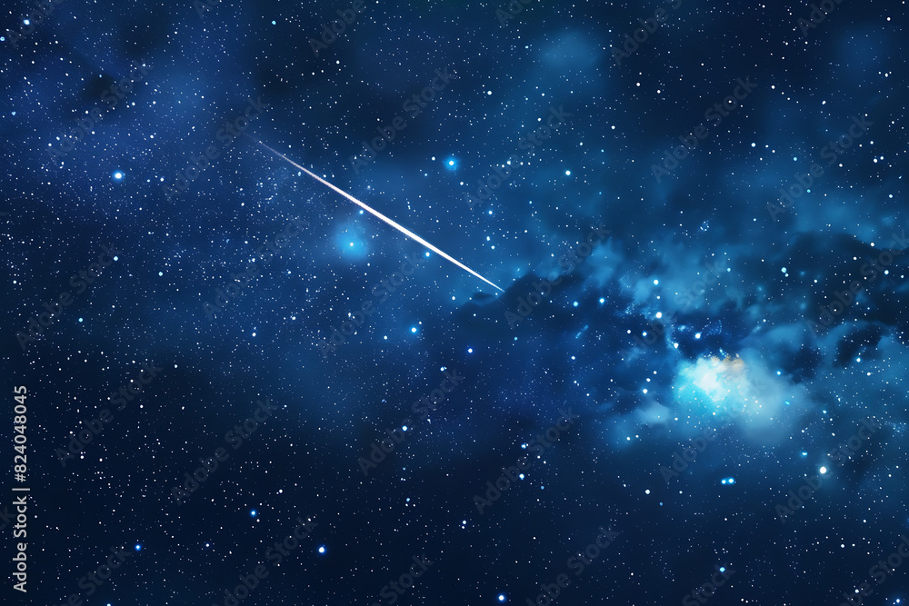A spectacular shooting star streaks across a night sky filled with twinkling stars and cosmic wonders A spectacular shooting star streaks across a night sky filled with twinkling stars and cosmic wonders