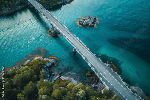 Aerial View of a Bridge Over Water