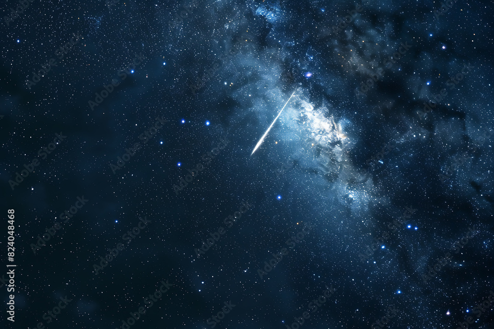 A spectacular shooting star streaks across a night sky filled with twinkling stars and cosmic wonders A spectacular shooting star streaks across a night sky filled with twinkling stars and cosmic wonders