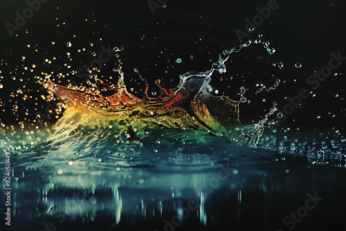 Colorful liquid shapes floating gracefully  creating a mesmerizing abstract pattern