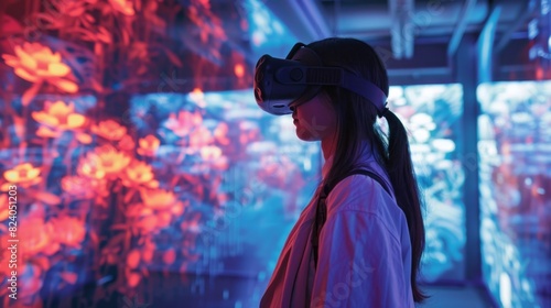 Time seems to stand still as guests immerse themselves in a virtual reality art experience exploring a digital landscape that blurs the lines between reality and imagination.
