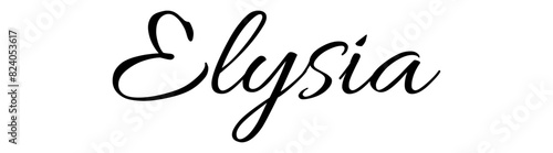 Elysia - black color - name written - ideal for websites, presentations, greetings, banners, cards, t-shirt, sweatshirt, prints, cricut, silhouette, sublimation, tag