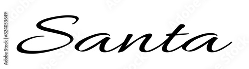 Santa - black color - name written - ideal for websites, presentations, greetings, banners, cards, t-shirt, sweatshirt, prints, cricut, silhouette, sublimation, tag