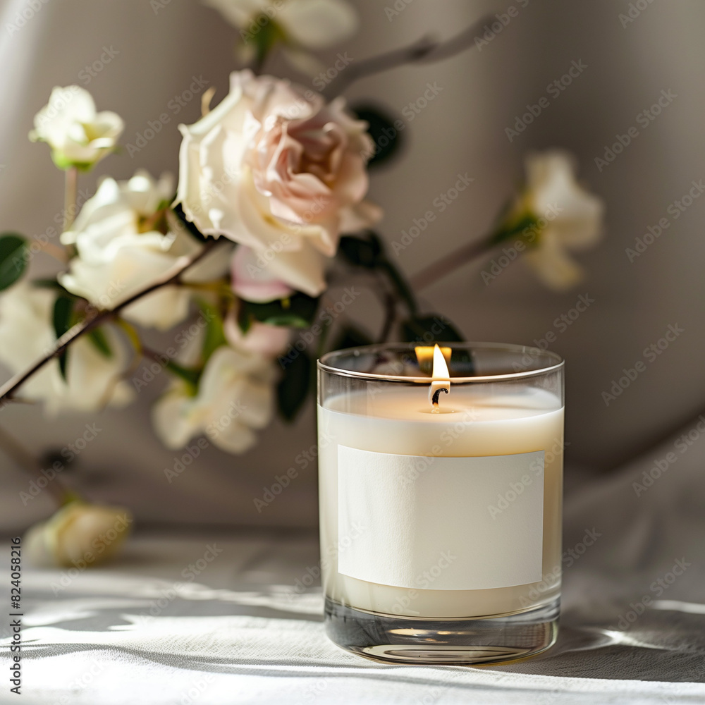 mock-up candles, label in the glass candle jar, high quality, high definition, commercial image mock-up candles, label in the glass candle jar, high quality, high definition, commercial image