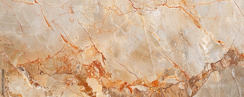 Fototapeta premium An ultrarealistic texture of light brown marble with veins, for background and wall cladding in interior design