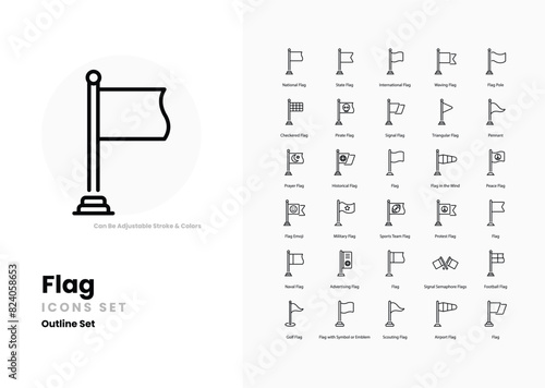 Flag icons collection. Set contains such Icons as National Flag, Country, Patriotic, Emblem, Symbol, Sovereignty, Identity, Banner, State, and more