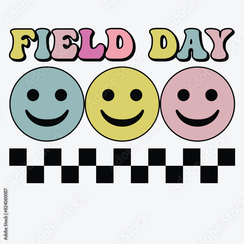 Hippie Retro Field Day  for Kids, Teachers Field Day T-Shirt