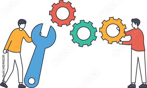 Business Service, leadership to drive team and initiate productivity and efficiency working process concept
