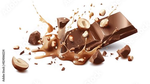 Dynamic chocolate-caramel explosion with nuts	
