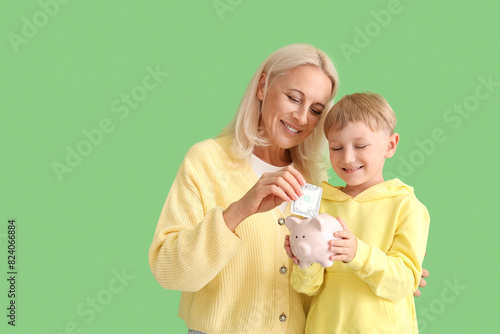 Little boy with his grandmo...