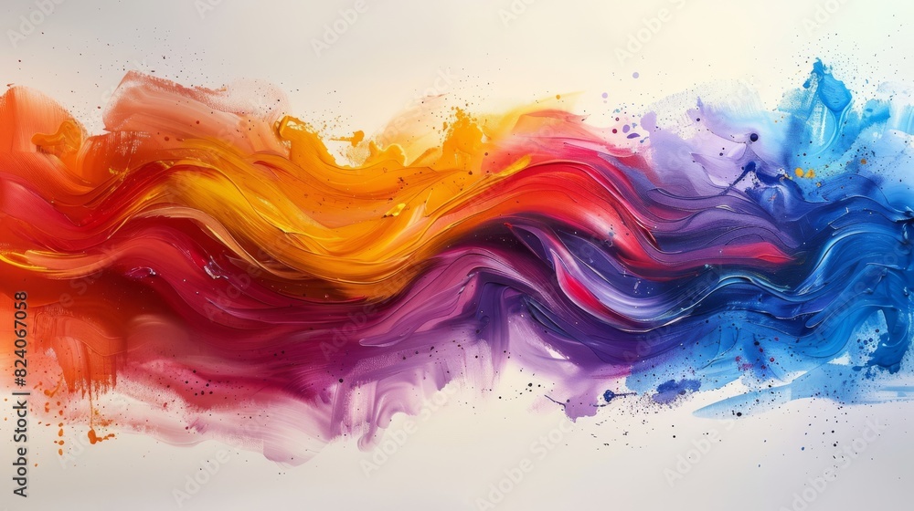 Vibrant abstract acrylic paint wave in rainbow colors Vibrant abstract acrylic paint wave in rainbow colors