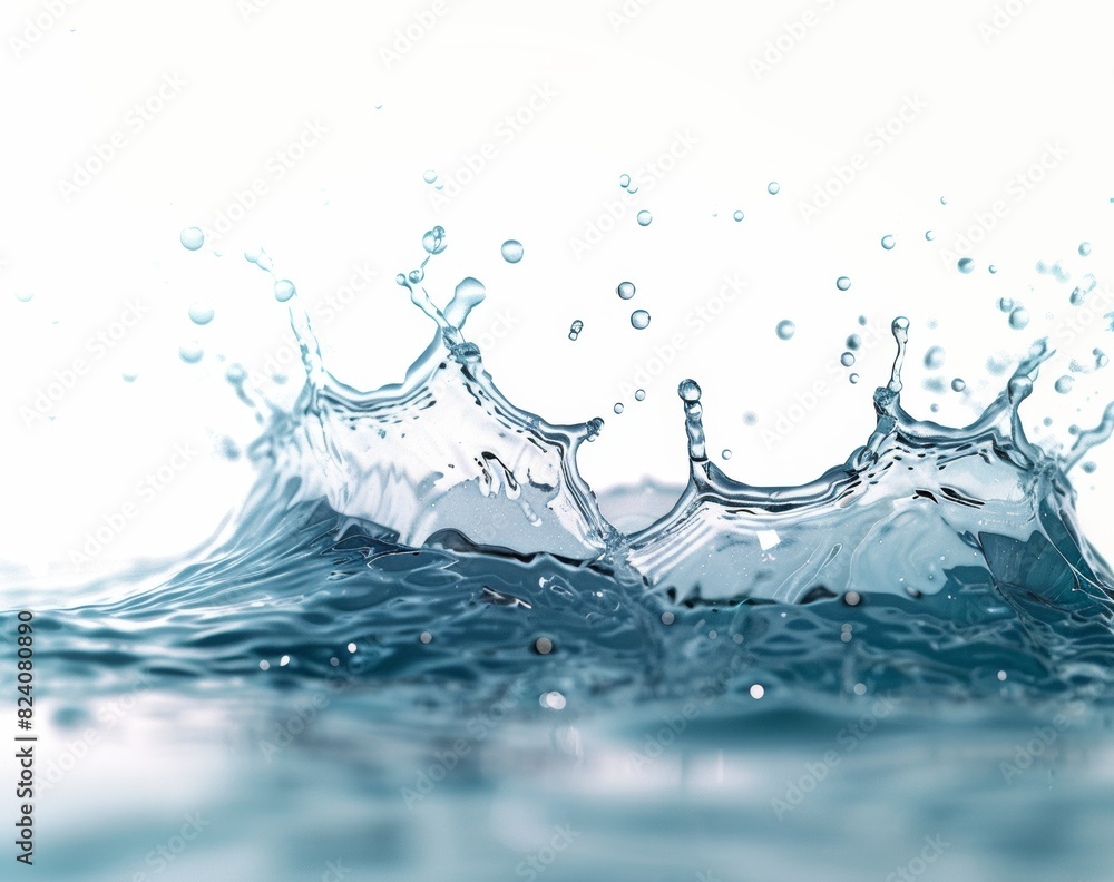 Water splash in light blue color on white background, high resolution photography Water splash in light blue color on white background, high resolution photography