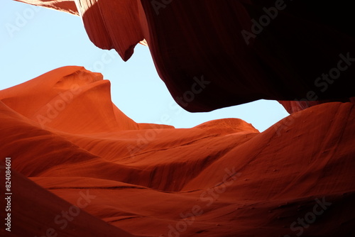 Antelope canyon and blue sky
