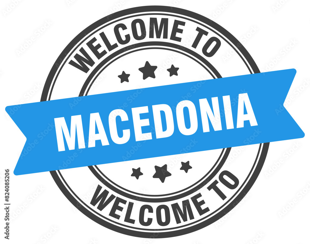 Fototapeta premium Welcome to Macedonia stamp. Macedonia round sign