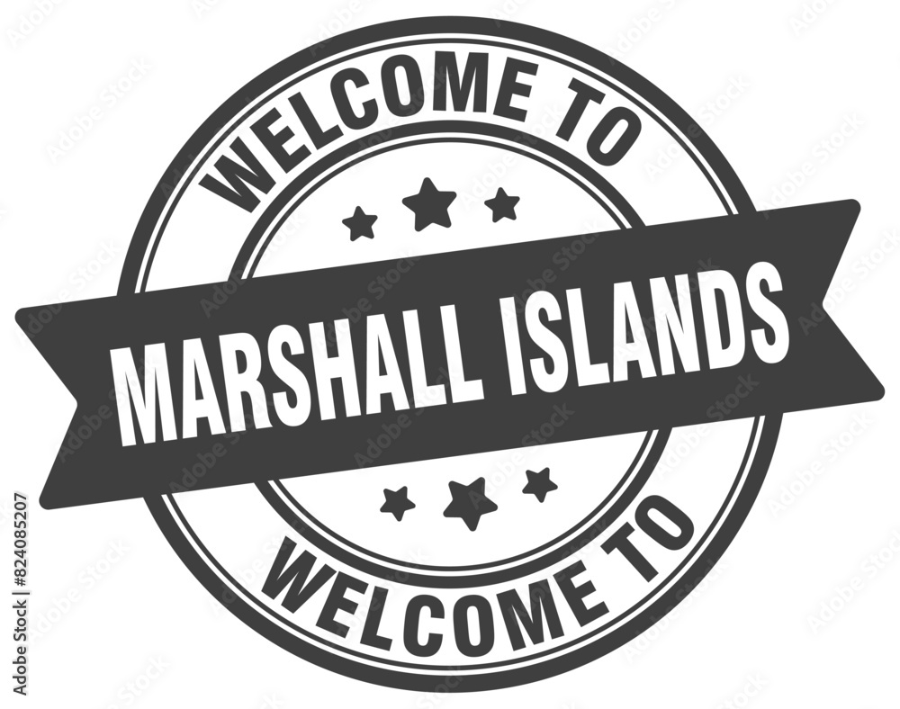 Fototapeta premium Welcome to Marshall Islands stamp. Marshall Islands round sign
