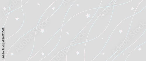 Premium background with with pink and blue lines and stars on grey. Elegant Christmas vector illustration for invitation, flyer, cover design, luxe invite, business banner, prestigious voucher. photo
