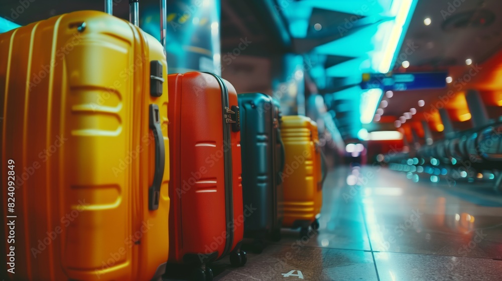 Suitcases in airport. Travel concept. Suitcases in airport. Travel concept.