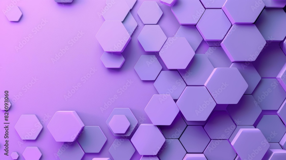 Purple hexagonal abstract 3D geometric background with depth and texture for modern design and technology concepts Purple hexagonal abstract 3D geometric background with depth and texture for modern design and technology concepts