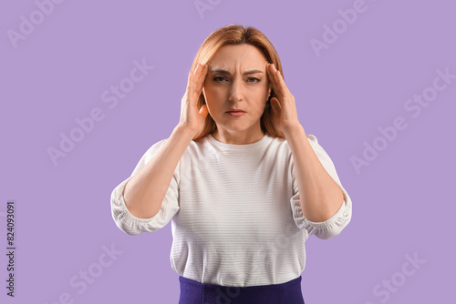 Upset adult woman suffering...