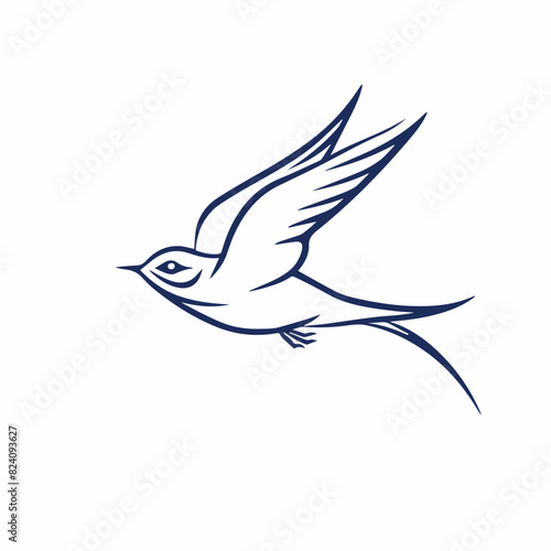 Swallow in cartoon  doodle style. Image for t-shirt  web  mobile apps and ui. Isolated 2d vector illustration in logo  icon  sketch style  Eps 10. AI Generative