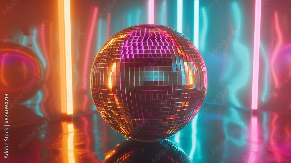 Obraz premium disco ball with lights.